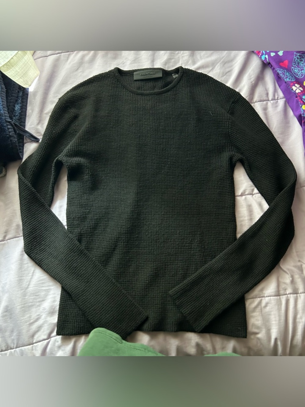 Fear of God Essentials WAFFLE FITTED LONG SLEEVE SWEATER